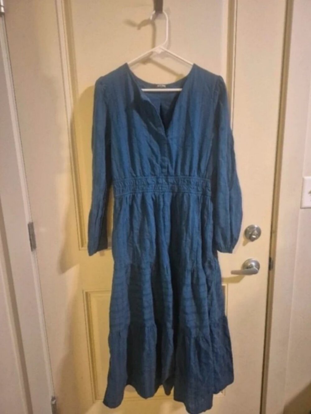 Peacock/Royals Blue Long Sleeved Dress